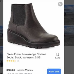 Eileen Fisher wedged boots/heels. NWOT